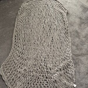 Plush Chunky Knit Throw Blanket - Gray